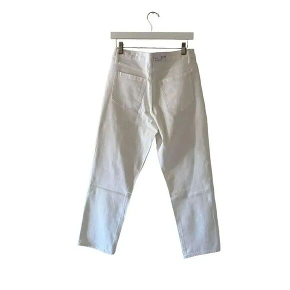 Ella Moss High Rise Slim Straight Ankle  Leg Pockets White Solid SZ 8/29 #1910 - Picture 3 of 14